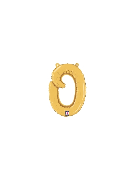 14in Betallic Air-Filled Gold Script Letter o Balloon - Joker Party Supply