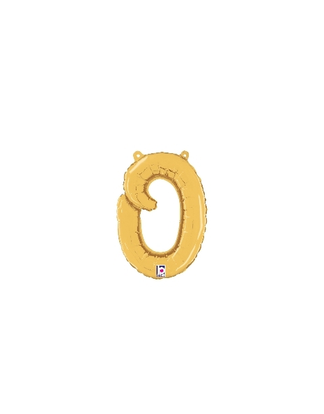 14in Betallic Air-Filled Gold Script Letter o Balloon - Joker Party Supply