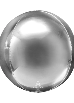 16in Anagram Silver Orbz Balloon - Joker Party Supply