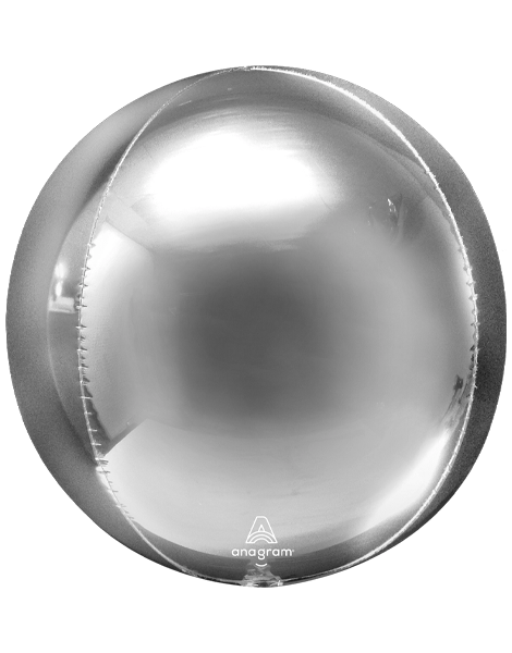 16in Anagram Silver Orbz Balloon - Joker Party Supply