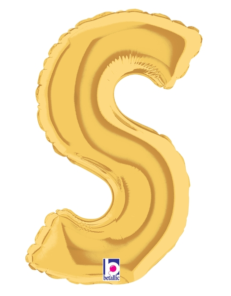 34in Betallic Gold Letter S Megaloons - Joker Party Supply