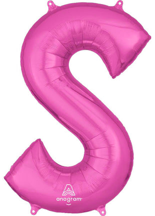 34in Anagram Pink Letter S Balloon - Joker Party Supply