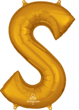 34in Anagram Gold Letter S Balloon - Joker Party Supply