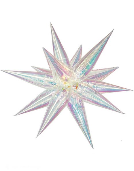 40in Party Iridescent Exploding Star Balloon - Joker Party Supply