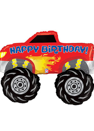 40in Betallic Happy Birthday Monster Truck Balloon