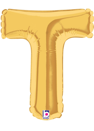 34in Betallic Gold Letter T Megaloons - Joker Party Supply