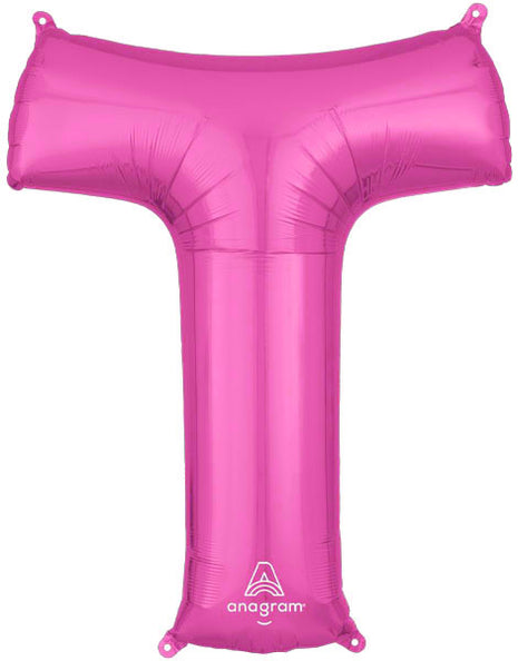 34in Anagram Pink Letter T Balloon - Joker Party Supply