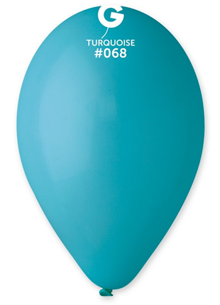12in Gemar Standard Turquoise Balloons 50ct #068 - Joker Party Supply