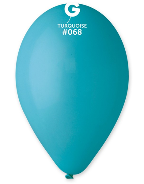 12in Gemar Standard Turquoise Balloons 50ct #068 - Joker Party Supply