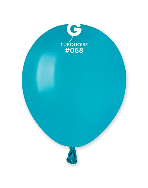5in Gemar Standard Turquoise Balloons 100 #068 - Joker Party Supply