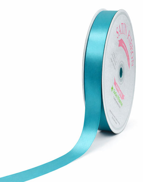 5/8in Single Face Satin Turquoise Ribbon 100Yds