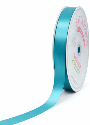 7/8in Single Face Satin Turquoise Ribbon 100Yds