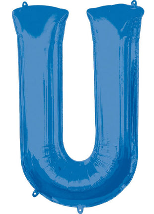 34in Anagram Blue Letter U Balloon - Joker Party Supply