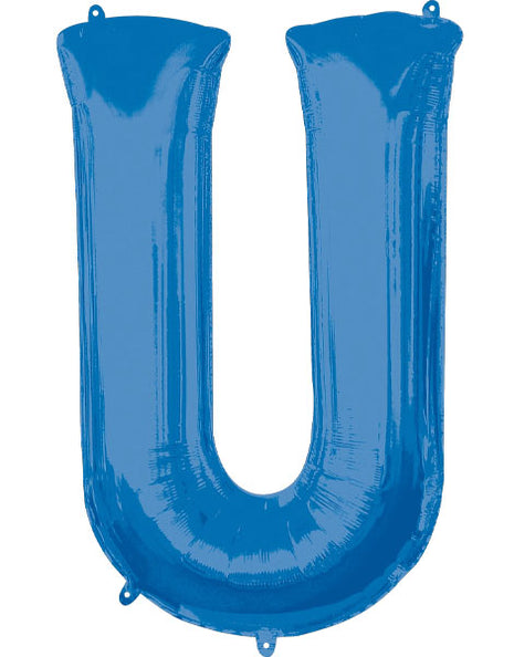 34in Anagram Blue Letter U Balloon - Joker Party Supply