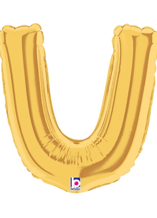 34in Betallic Gold Letter U Megaloons - Joker Party Supply