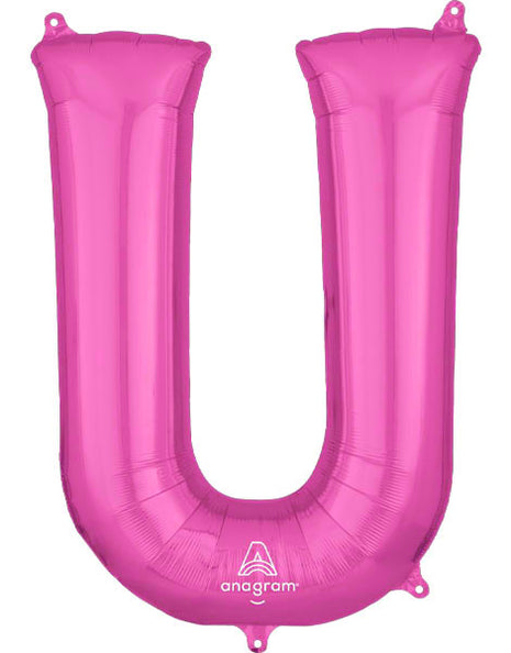 34in Anagram Pink Letter U Balloon - Joker Party Supply