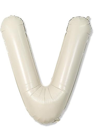 40in Joker Party White Sand Letter V Balloon - Joker Party Supply