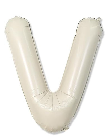 40in Joker Party White Sand Letter V Balloon - Joker Party Supply