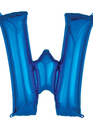 34in Anagram Blue Letter W Balloon - Joker Party Supply