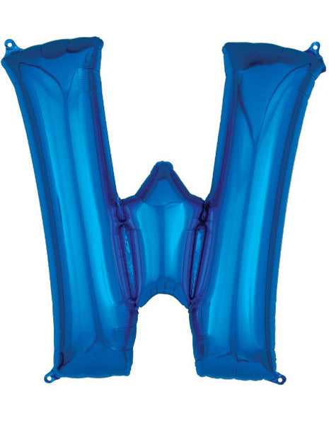 34in Anagram Blue Letter W Balloon - Joker Party Supply