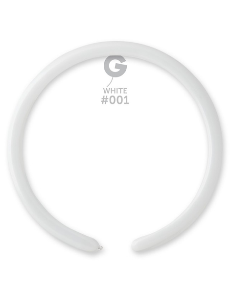 160 Gemar Standard White Balloons 50ct #001 - Joker Party Supply
