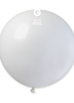 31in Gemar Standard White Balloon 1ct #001 - Joker Party Supply