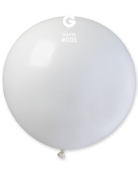 31in Gemar Standard White Balloon 1ct #001 - Joker Party Supply