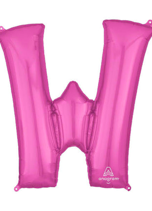 34in Anagram Pink Letter W Balloon - Joker Party Supply