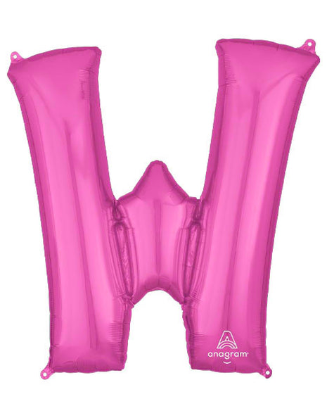 34in Anagram Pink Letter W Balloon - Joker Party Supply