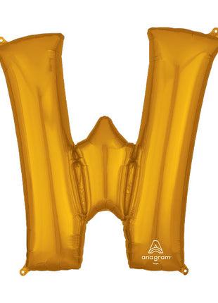 34in Anagram Gold Letter W Balloon - Joker Party Supply