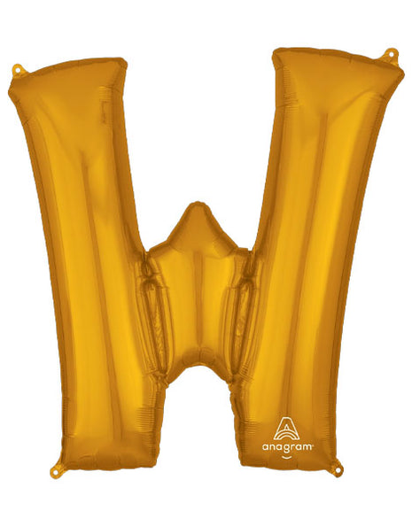 34in Anagram Gold Letter W Balloon - Joker Party Supply
