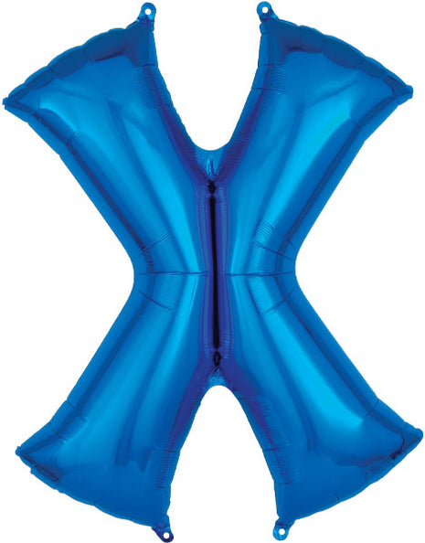 34in Anagram Blue Letter X Balloon - Joker Party Supply