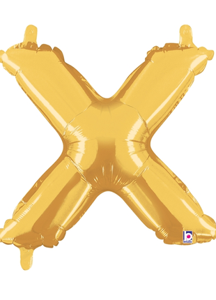 14in Betallic Air-Filled Gold Letter X Balloon - Joker Party Supply