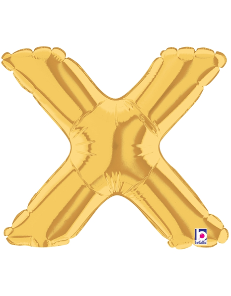 34in Betallic Gold Letter X Megaloons - Joker Party Supply