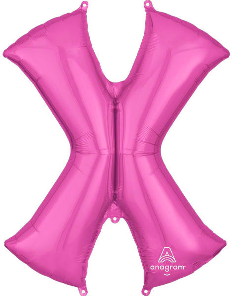34in Anagram Pink Letter X Balloon - Joker Party Supply