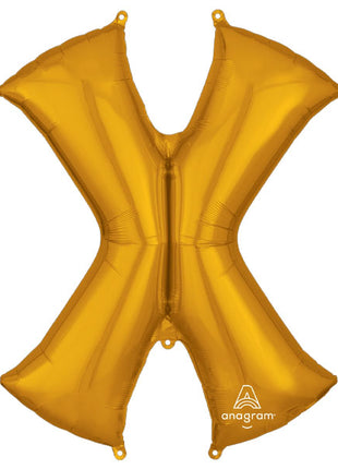 34in Anagram Gold Letter X Balloon - Joker Party Supply