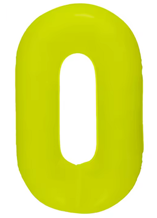 Globo número 0 amarillo neón DecoChamp de 34 pulgadas