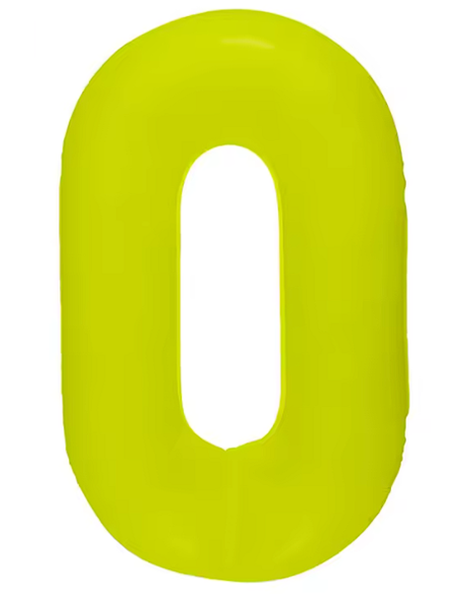 Globo número 0 amarillo neón DecoChamp de 34 pulgadas