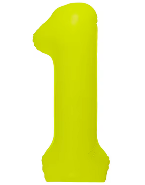 Globo número 1 amarillo neón DecoChamp de 34 pulgadas