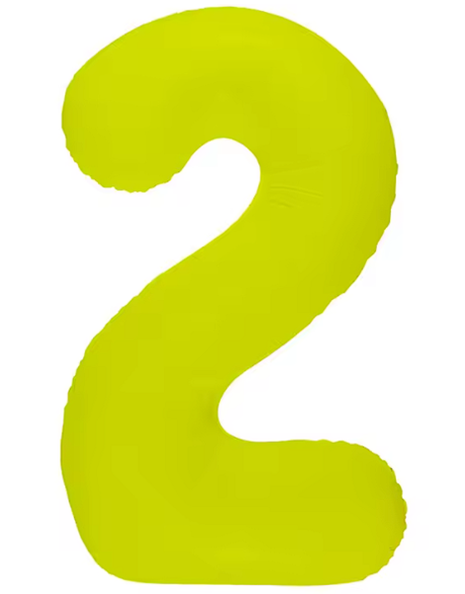 Globo número 2 amarillo neón DecoChamp de 34 pulgadas