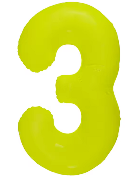 Globo número 3 amarillo neón DecoChamp de 34 pulgadas