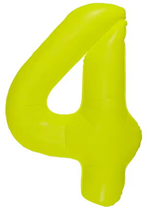 Globo número 4 amarillo neón DecoChamp de 34 pulgadas