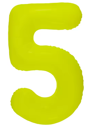 Globo número 5 amarillo neón DecoChamp de 34 pulgadas