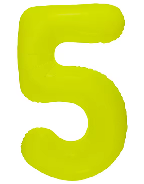 Globo número 5 amarillo neón DecoChamp de 34 pulgadas