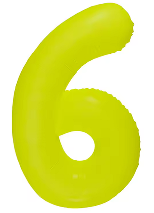 Globo número 6 amarillo neón DecoChamp de 34 pulgadas
