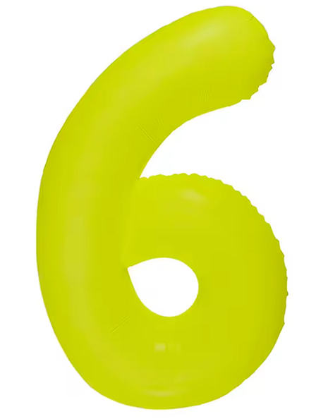 Globo número 6 amarillo neón DecoChamp de 34 pulgadas