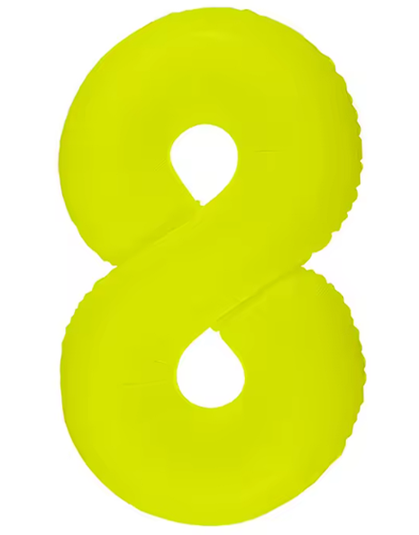 Globo número 8 amarillo neón DecoChamp de 34 pulgadas