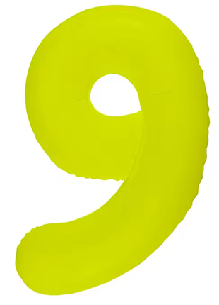 Globo número 9 amarillo neón DecoChamp de 34 pulgadas