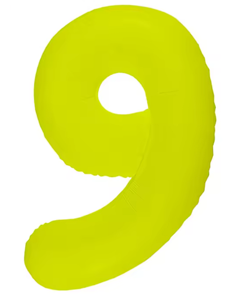 Globo número 9 amarillo neón DecoChamp de 34 pulgadas