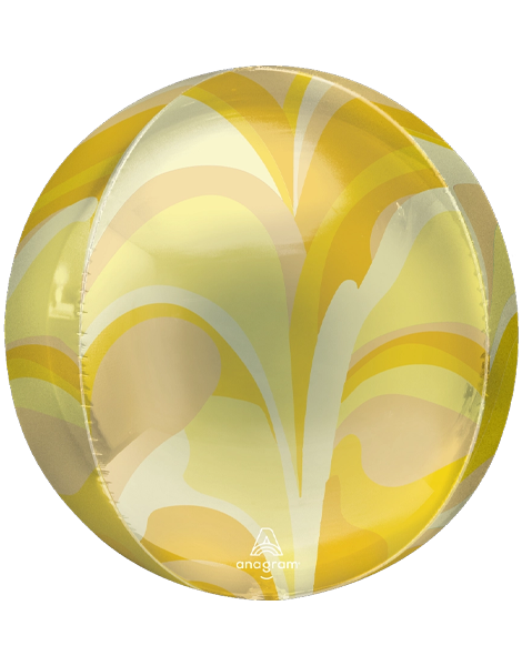 16in Anagram Gold Macro Marble Orbz Balloon - Joker Party Supply
